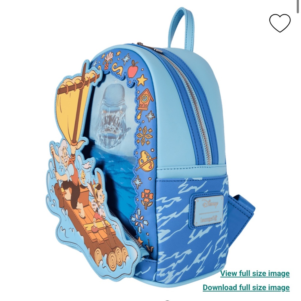 Loungefly Loungefly Pinocchio Raft Monstro Lenticular Mini Backpack & Wallet - Picture 12 of 16